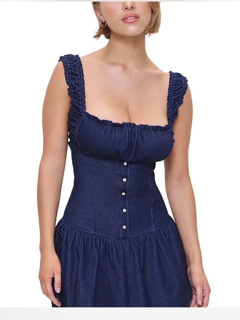 Frankie’s Bikinis Christa Denim Blue Mini Dress